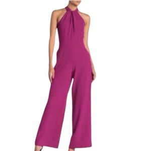 Julia Jordan NEW Orchid Coquette Romantic Halter Wide Leg Jumpsuit Plus Size 16